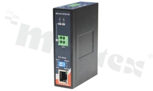 Przemysłowy extender Ethernet; 1 port 10/100Base-T(X) RJ45 do terminal block; dystans do 300m; autodetekcja transmisji 2/4/8-przewodowej; temp. pracy: -40+75 st.C; zasilanie redundantne 12...48VDC; montaż na szynie DIN