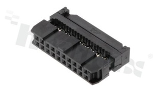 Złącze kablowe; w rastrze 2.54mm; 20-stykowe; żeńskie; do przewodu wstążkowego AWG#26-#28; 3-częściowe