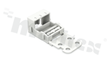 Adapter; for 3-track 4mm2 connectors; screw mounting; white