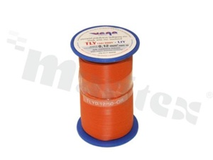 Przewód pojedynczy TLY/LIY; z wielodrutową miedzianą żyłą; pomarańczowy; przekrój 0.12mm2; AWG 26; 300V; -40+105 st.C; 50m.