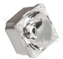 Lens for LED high power; angle: 5 to 16 degrees FWHM; Number of LEDs: 1; Dimensions: 22x22mm; Height: 13.1mm; meterial: PMMA; PC; Fastening: tape; pin
