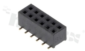Pin Header; pitch 2.00mm; 2x6 pins; assembly: SMD; female; straight; double row; H=4.0mm