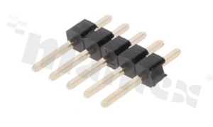 Listwa stykowa do PCB; w rastrze 2.54mm; 1x5 styków; montaż: THT; męska; prosta; jednorzędowe; 3.0/2.54/6.0 mm