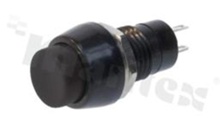 Przełącznik przyciskowy; 2-pozycyjny; 10mm; konektory; przycisk czarny; 0.25A/50V