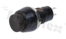 Przełącznik przyciskowy; 2-pozycyjny; 10mm; konektory; przycisk czarny; 0.25A/50V