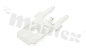 Flat connector; male; 6.3mm; 0.8mm; for PCB; brass