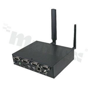 Bezwentylatorowy komputer wbudowany; RAM: 2GB; 3xCOM; 4xUSB; LAN; Micro SD; HDMI; Audio; 16GB eMMC; temp. pracy: 0+40C; 12-24VDC