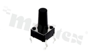 Przełącznik Tact Switch; THT; wymiary korpusu 6.0x6.0; h=11mm; pionowy; o sile nacisku 160gf; przycisk okrągły