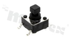 Przełącznik Tact Switch; SMD; wymiary korpusu 6.0x6.0; h=7.3mm; pionowy; o sile nacisku 180gf; przycisk kwadratowy