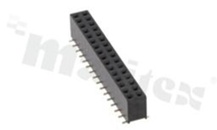 Listwa stykowa do PCB; w rastrze 2.54mm; 2x16 styków; montaż: SMD; żeńska; prosta; dwurzędowe 