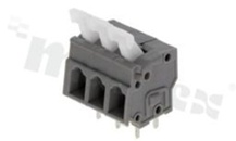 Listwa zaciskowa do PCB; w rastrze 5.00mm; 3-torowa; poziome wejście przewodu; na przewód 0.2-2.5mm2 (28-12 AWG); ze stykiem sprężynowym; szara; UL 300V/15A