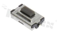 Przełącznik Tact Switch; SMD; wymiary korpusu 3.7x6.1; h=2.5mm; pionowy; o sile nacisku 180gf; przycisk prostokątny