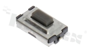 Przełącznik Tact Switch; SMD; wymiary korpusu 3.7x6.1; h=2.5mm; pionowy; o sile nacisku 180gf; przycisk prostokątny