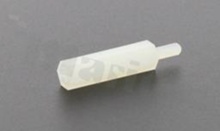 Tulejka dystansowa; plastikowa; sześciokątna; gwint M2 wewnętrzny-zewnętrzny; wysokość dystansu 15.0mm