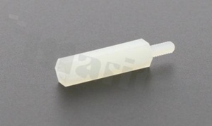 Tulejka dystansowa; plastikowa; sześciokątna; gwint M2 wewnętrzny-zewnętrzny; wysokość dystansu 15.0mm