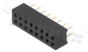 Listwa stykowa do PCB; w rastrze 2.00mm; 2x8 styków; montaż: THT; żeńska; prosta; dwurzędowe