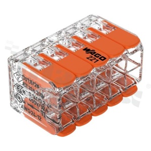 Installation quick splice; 5-ways; 2-leve; 10 clamps; spring clamp; wire cross section 0.2-4mm2; UL: 20A/600V