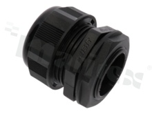 Cabe gland M32; nylon; M32x1.5 13-20mm; flat O-ring; with lock nut; black; for wrench 42