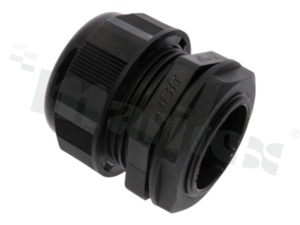 Cabe gland M32; nylon; M32x1.5 13-20mm; flat O-ring; with lock nut; black; for wrench 42