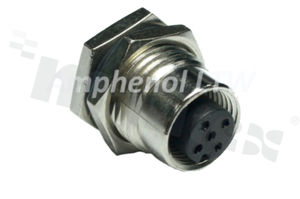 Gniazdo M12; kodowanie A; 8-stykowe; żeńskie; 2A; na panel; z nakrętką z przodu; z kablem 50cm; IP68