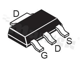 Tranzystor: P-MOSFET; unipolarny; -60V; -7A; 0.055ohm; 10.4W; -55+150 st.C; SMD; SOT223