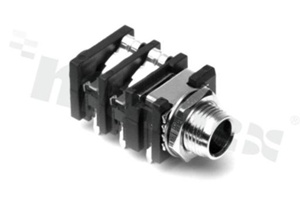 Connector: Jack 6.3mm; socket; female; ways: 3; angled 90st.; on panel mounting