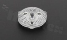 Backlight lens, diameter: 15,4mm, height:5,1mm, hole size for the LED diode: 3,3mm