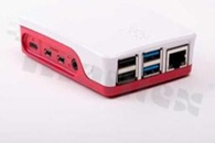Obudowa; do Raspberry Pi 4 Model B; materiał: ABS; konstrukcja: dwuczęściowa; kolor: biało-czerwony; wymiary: ok. 90x60x30mm