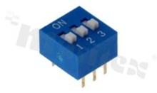 DIP Switch; THT; 3-poles; pitch 2.54mm