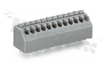 Listwa zaciskowa do PCB; w rastrze 3.50mm; 6-torowa; przycisk; na przewód 0.20-1.50mm2 (24-16 AWG); ze stykiem sprężynowym; szara; UL: 300V/8A