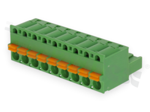 Pluggable terminal block; 5.08mm pitch; 09-ways; female; for wire 2.50mm2 (26-16AWG); wire insertion direction same as plug-in direction; p.bronze contacts; spring clamp; brass cage; UL 300/10A