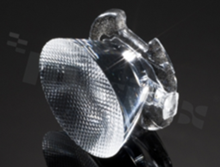 Lens for LED high power; angle: 27 to 32 degrees FWHM; Number of LEDs: 1; Dimensions: round 26mm; Height: 14.9mm; meterial: PMMA; Fastening: tape; pin