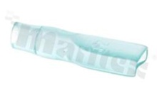 Insulation sleeve for flat connector 4.8mm; for wire OD=3.0mm; L=22mm W=5,8mm; green