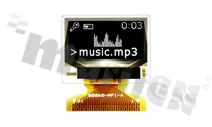 Display LGM OLED; LCD graphic; 0.96"; 128x64 pixels; bicolour yellow/blue Y/B; dimensions 26.7x19.26x1.44mm; active area 21.74x11.2mm; FPC for soldering; 31 pins