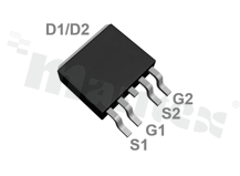 Tranzystor: N+P-MOSFET; unipolarny; 100V/-100V; 8A/-5A; 0.15ohm/0.3ohm; 23W; -55+150 st.C; SMD; TO252-4L
