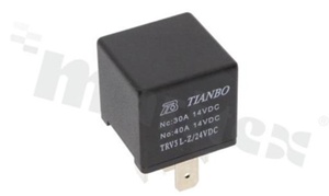 Automotive relay; contact rating current 30A; coil voltage 24V DC; changeover contact (1C); contact rating current 30A/14 VDC