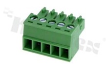 Pluggable terminal block; 3.50mm pitch; 5-ways; female; for wire 0.5-1.50mm2(28-16AWG); wire insertion direction same as plug-in direction; p.bronze contacts; brass cage; UL 300/8A