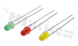 Dioda LED sygnalizacyjna; THT; 3mm; zielona; 563-573nm; 25-50mcd/20mA; 1.8-2.6V; dyfuzyjna; 60 stopni