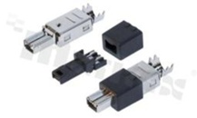 Miniaturowy wtyk IEEE 1394; 4-stykowy; prosty; lutowany do kabla