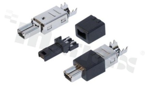 Miniaturowy wtyk IEEE 1394; 4-stykowy; prosty; lutowany do kabla