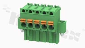 Listwa zaciskowa rozłączalna; w rastrze 5.00mm; 5-torowa; żeńska; na przewód 2.50mm2 (26-12AWG); kątowa; z zaciskiem sprężynowym;  z zaczepem śrubowym; styki z fosforobrązu; stalowa klatka; UL 300/10A TUV 320/20A