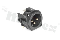 Connector: XLR; socket; male; 6A; 133V; PIN: 3; angled 90st.; THT