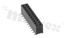 Pin Header; pitch 2.54mm; 2x11 pins; assembly: SMD; female; straight; double row