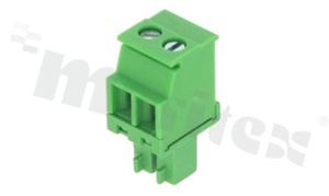 Listwa zaciskowa rozłączalna; w rastrze 3.81mm; 2-torowa żeńska; na przewód 1.5mm2 (28-16AWG); kierunek wtykania prostopadły do osi przewodów; styki z fosforobrązu; mosiężna klatka przewodu; UL 300V/10A