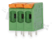 PCB terminal block; pitch 5.00mm; 3-ways; range wire 4.0mm2 (AWG 24-12); spring-loaded; green; UL 300V/20A
