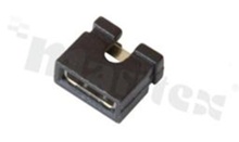 Zworka krótka; wysokość 3.5mm; w rastrze 2.00mm; typu "open"; czarna
