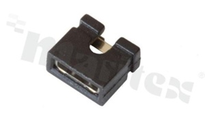 Zworka krótka; wysokość 3.5mm; w rastrze 2.00mm; typu "open"; czarna