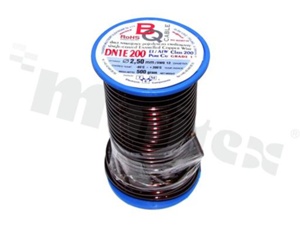 Insulated winding wire; with one layer of enamel insulation; diameter 2.50mm; SWG 12; -65+200 deg.C; 11.4m; 500g.