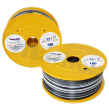 Przewód pojedynczy LGY/H05V-K; z wielodrutową miedzianą żyłą; czarny/biały; przekrój 1.00mm2; AWG 17; 500V; -40+105 st.C; 100m.