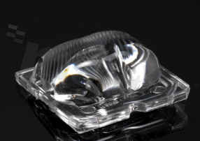Lens for LED high power; angle: asymmetric; Number of LEDs: 1; Dimensions: 25x25mm; Height: 8.6mm; meterial: PMMA; Fastening: glue; pin; screw